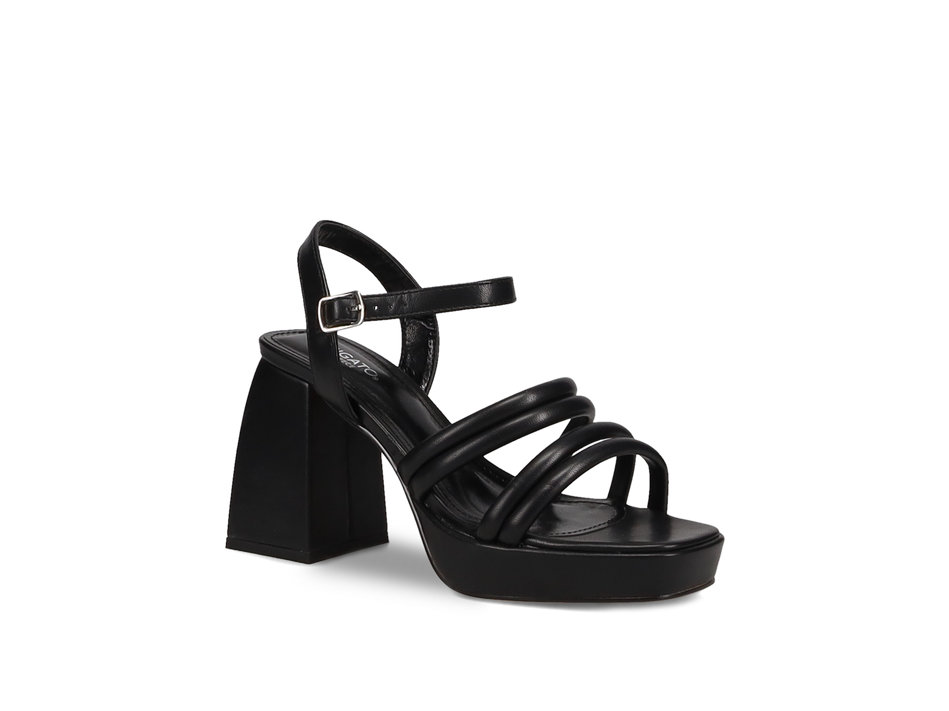 Black block heel sandal