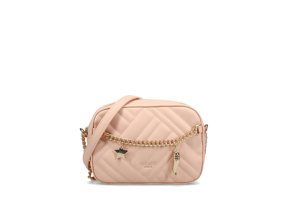 Pink quilted crossbody  bag