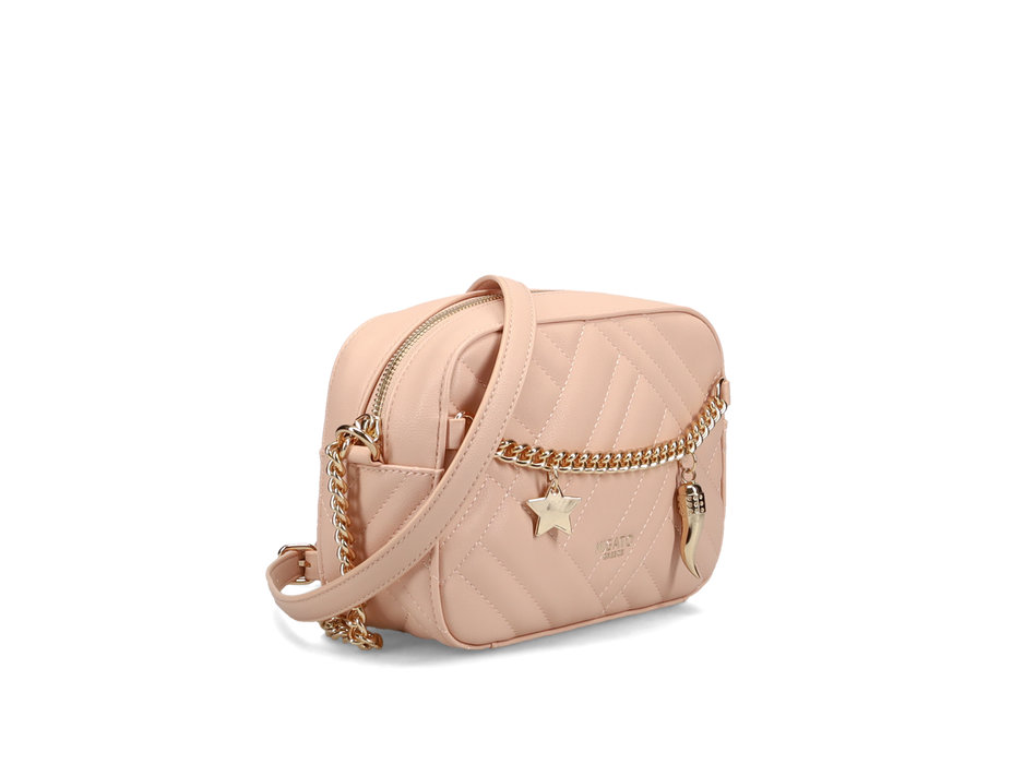 Pink quilted crossbody  bag