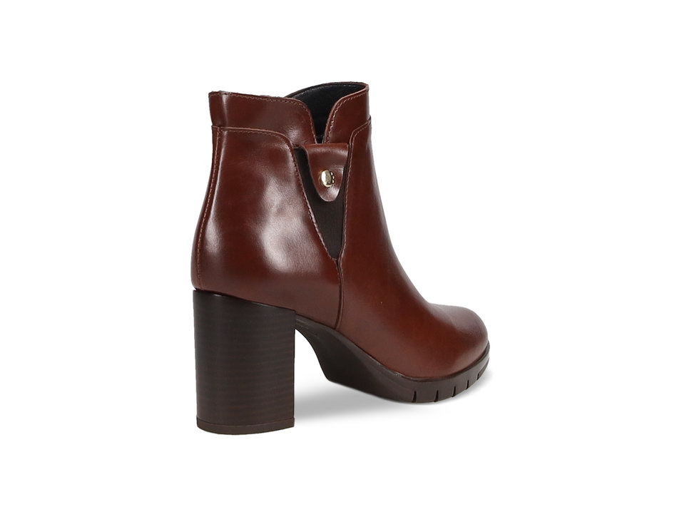 Brown leather bootie