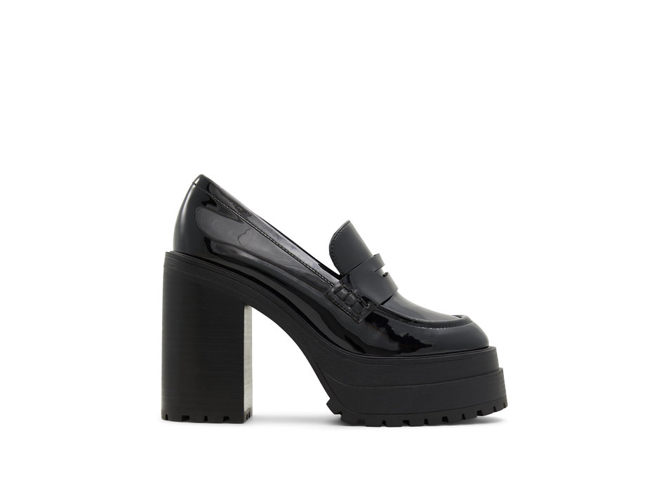 Black patent high-heeled loafer BIGSOUL