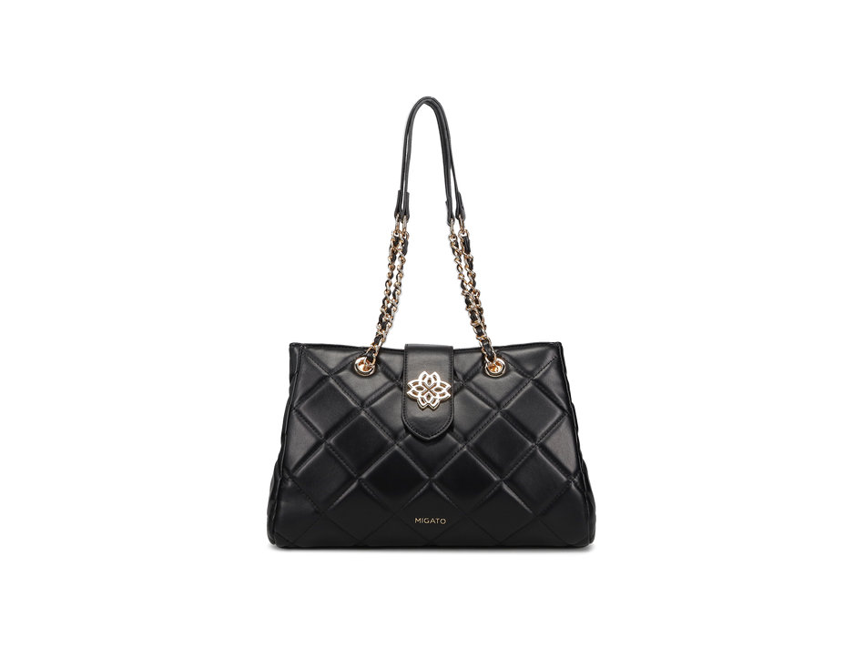 Black quilted shoulder bag