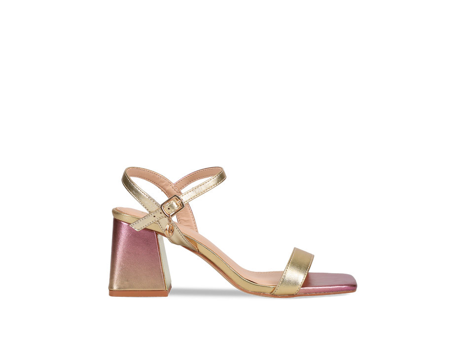 Fuchsia-gold sandal