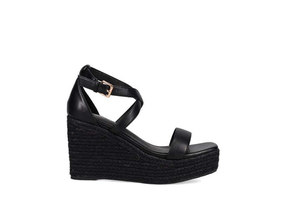 Black wedge sandal