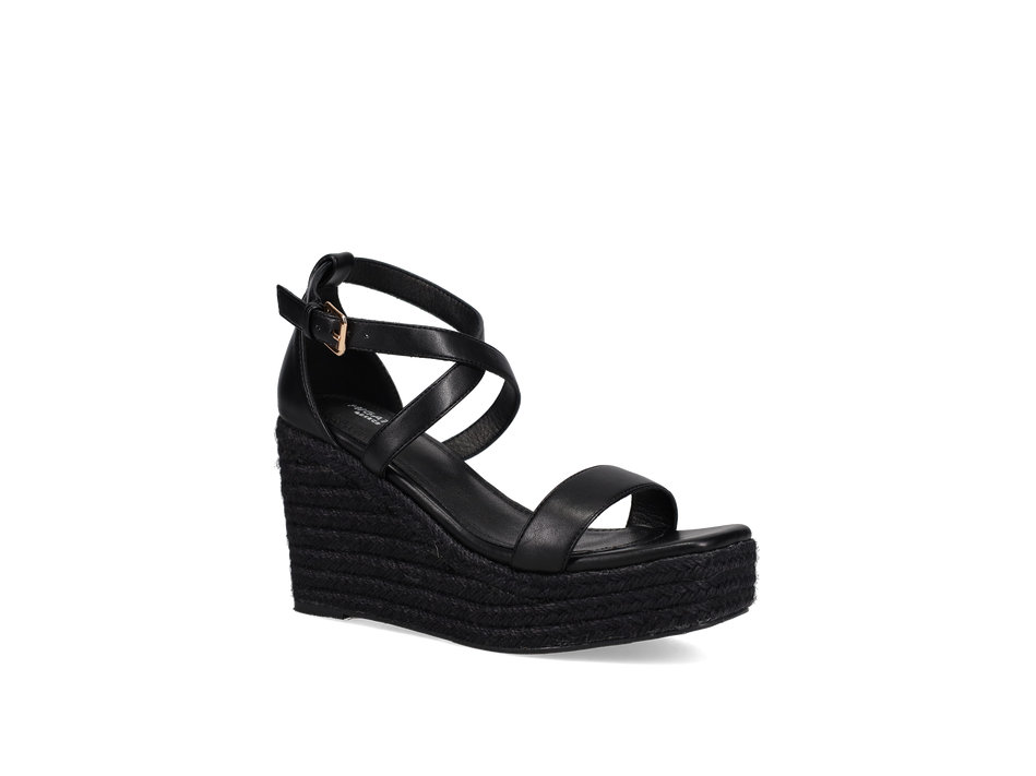 Black wedge sandal