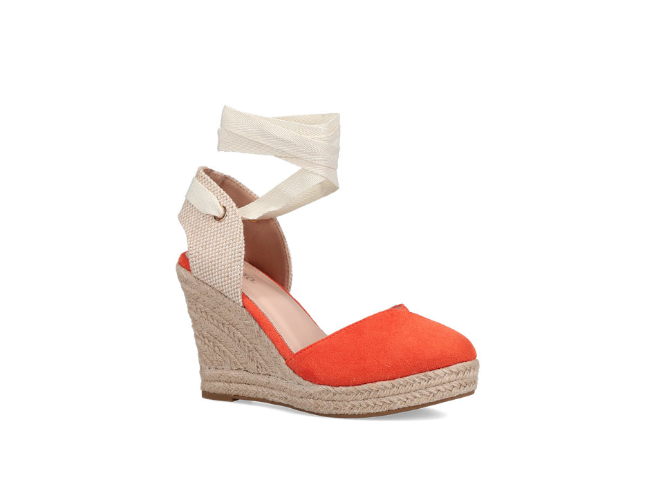 Orange wedge espadrille