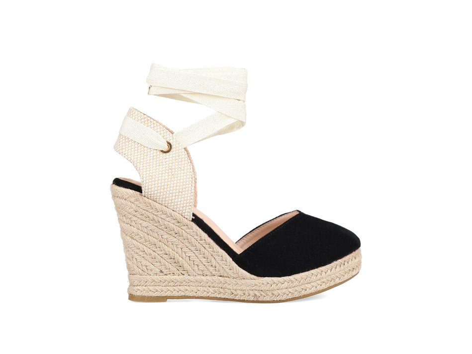 Black wedge espadrille