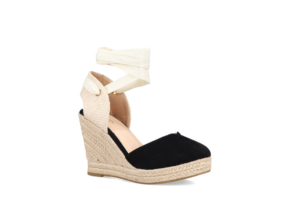 Black wedge espadrille