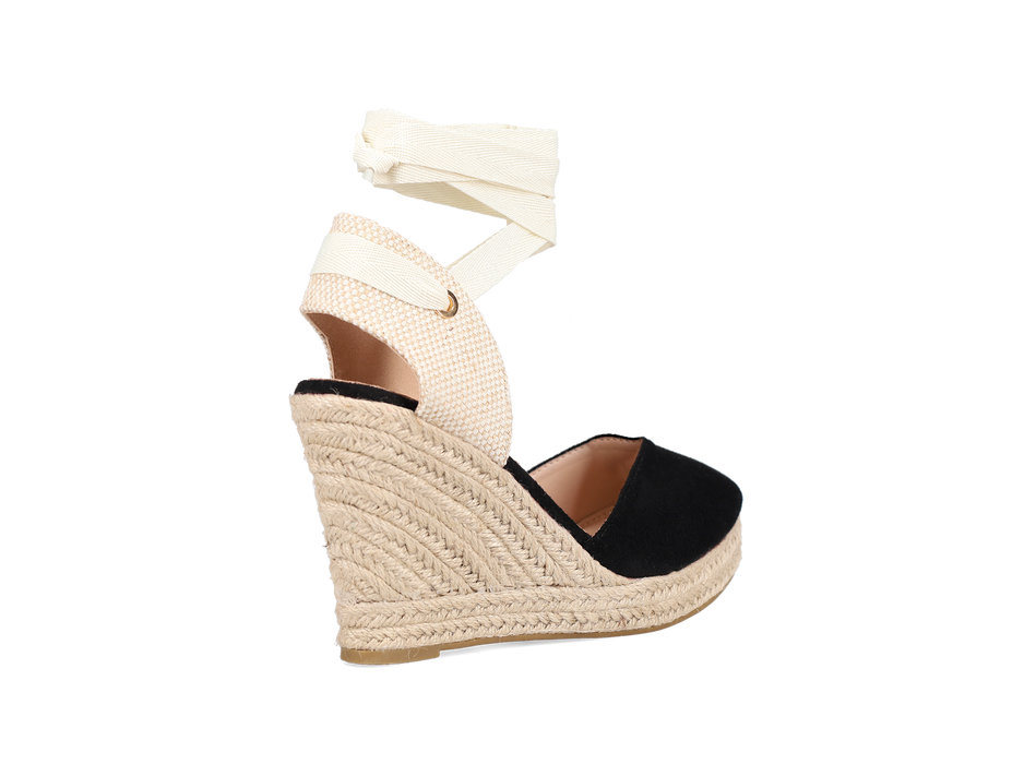 Black wedge espadrille