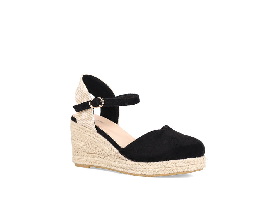 Black wedge espadrille