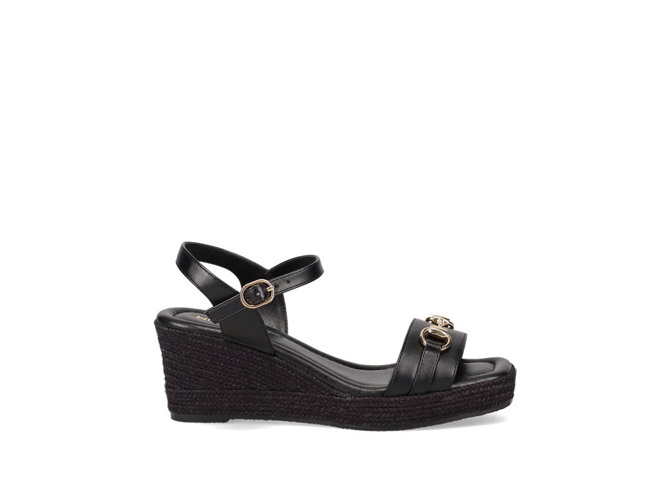 Black wedge sandal