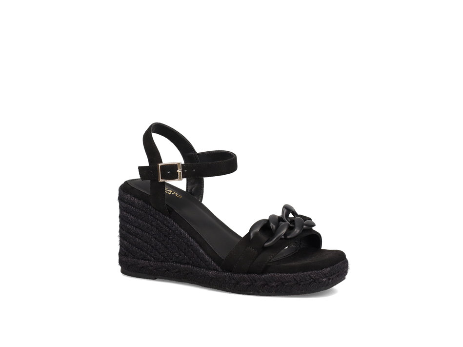 Black wedge sandal