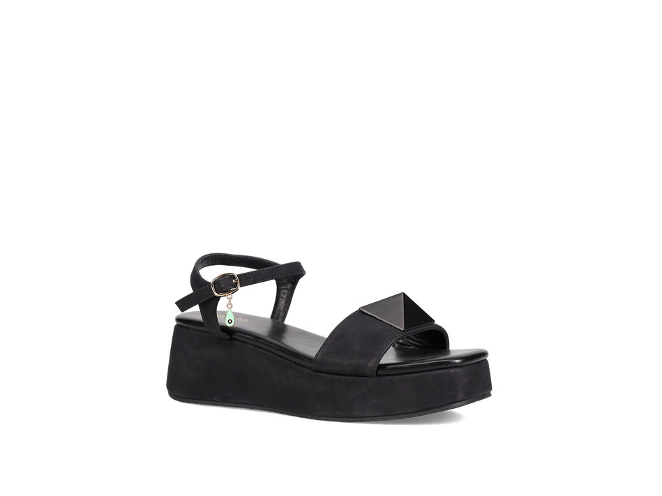 Black wedge sandal