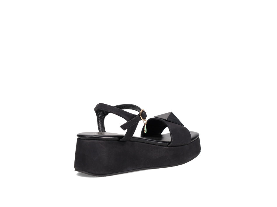 Black wedge sandal