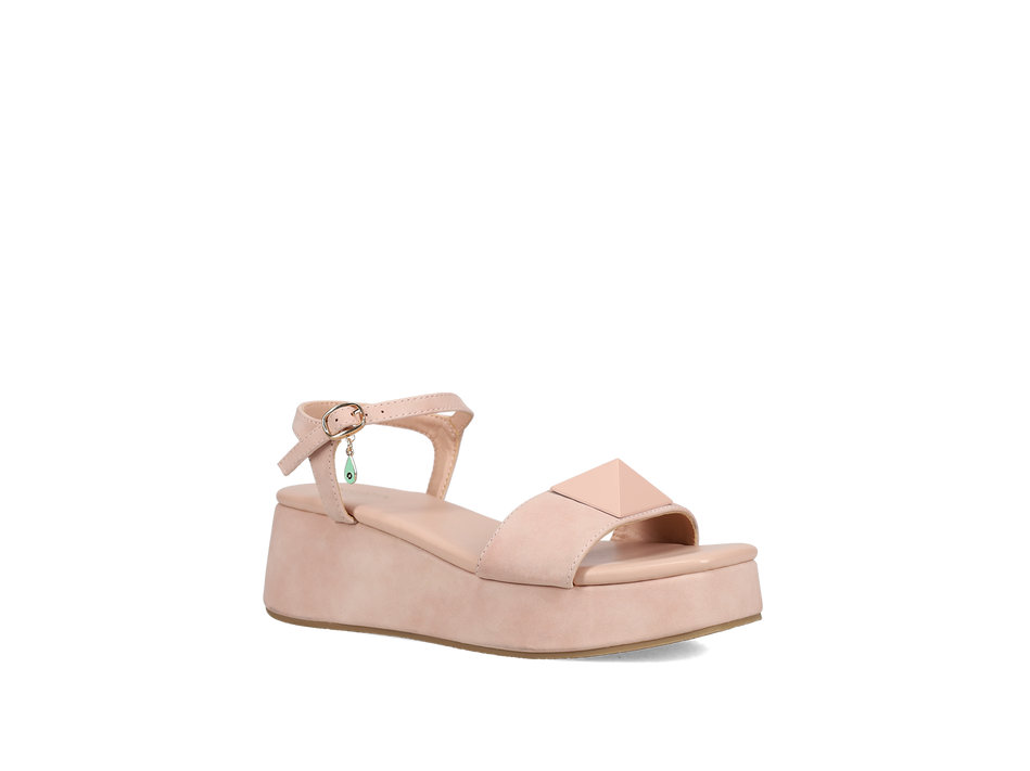 Pink wedge sandal