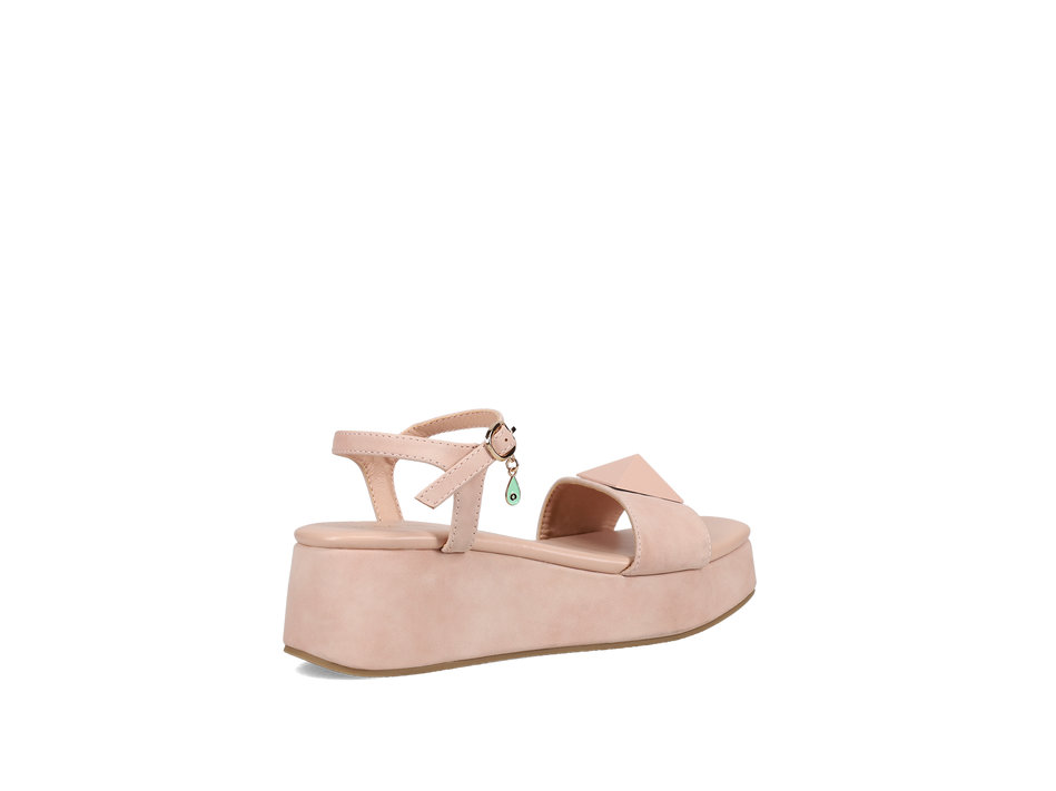 Pink wedge sandal