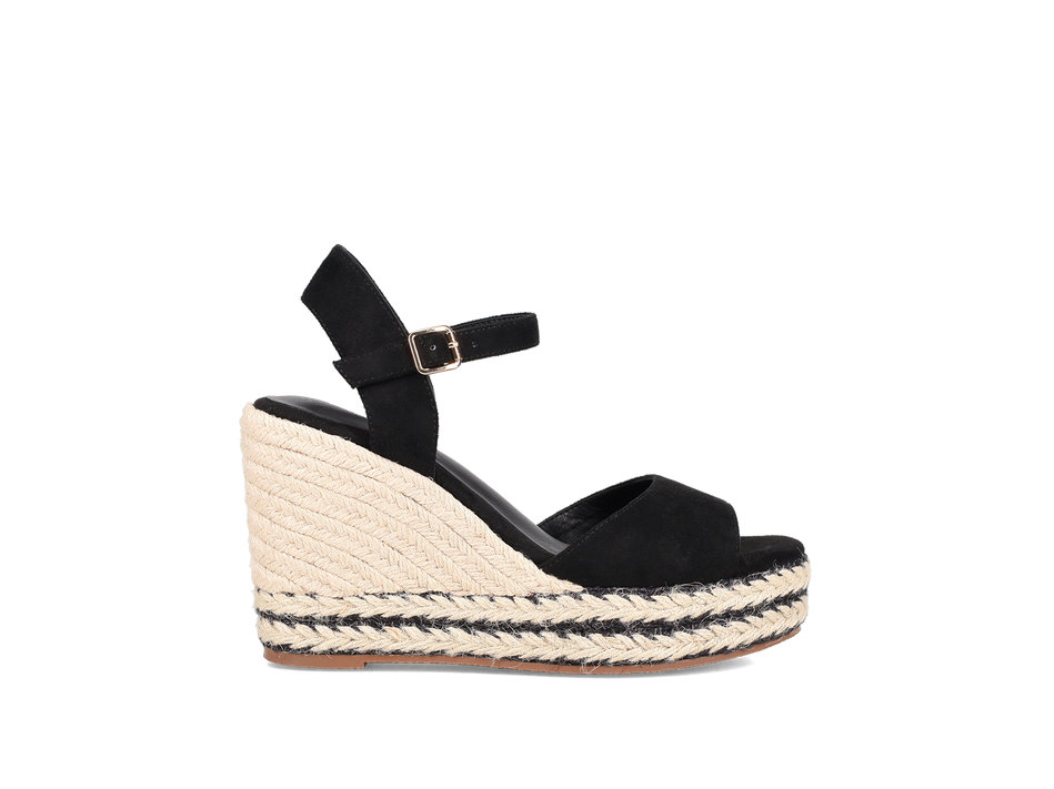 Black wedge sandal