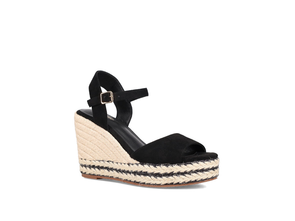 Black wedge sandal