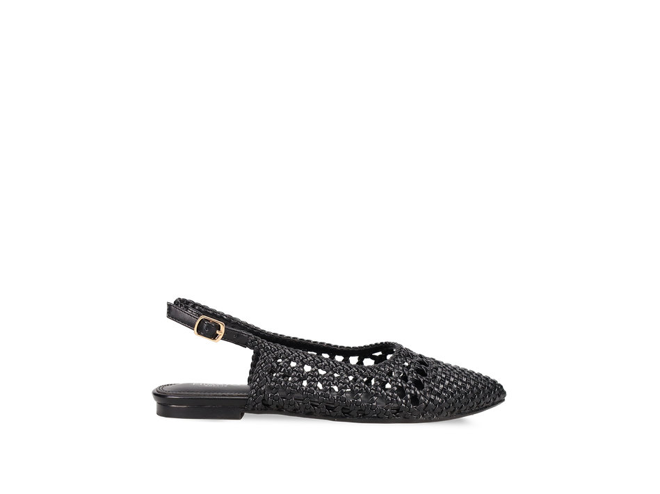 Black woven ballet flat