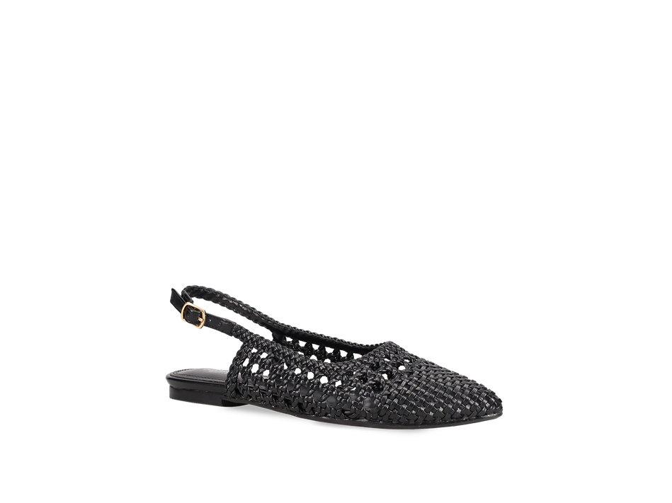 Black woven ballet flat