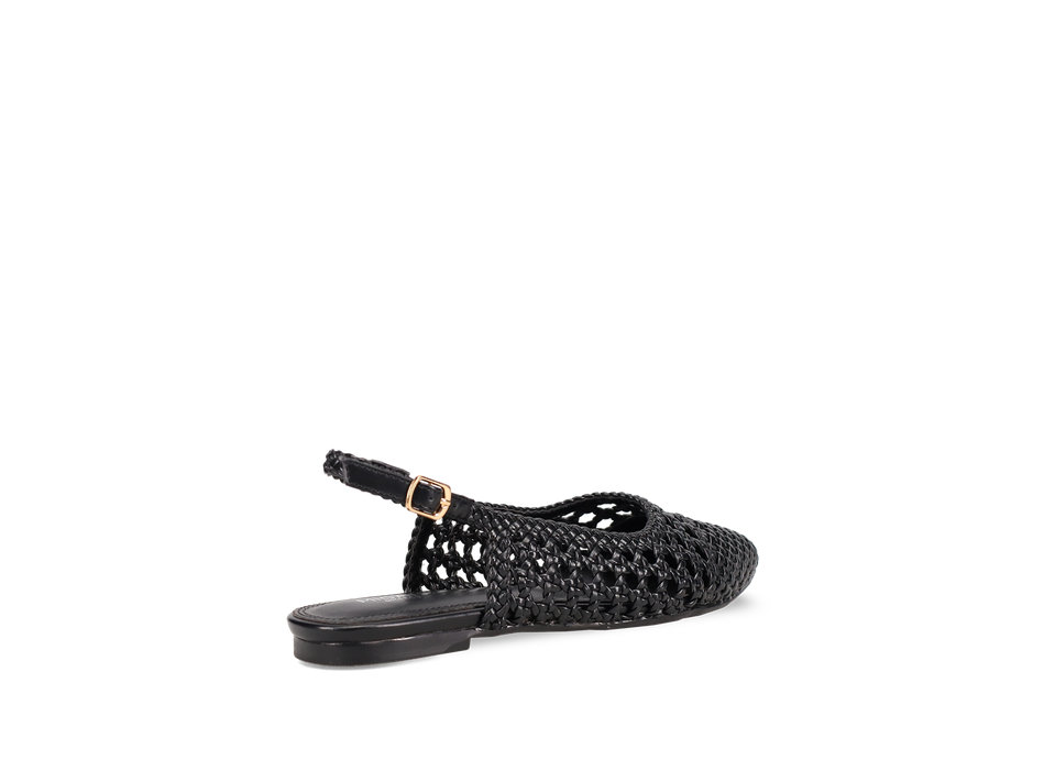 Black woven ballet flat