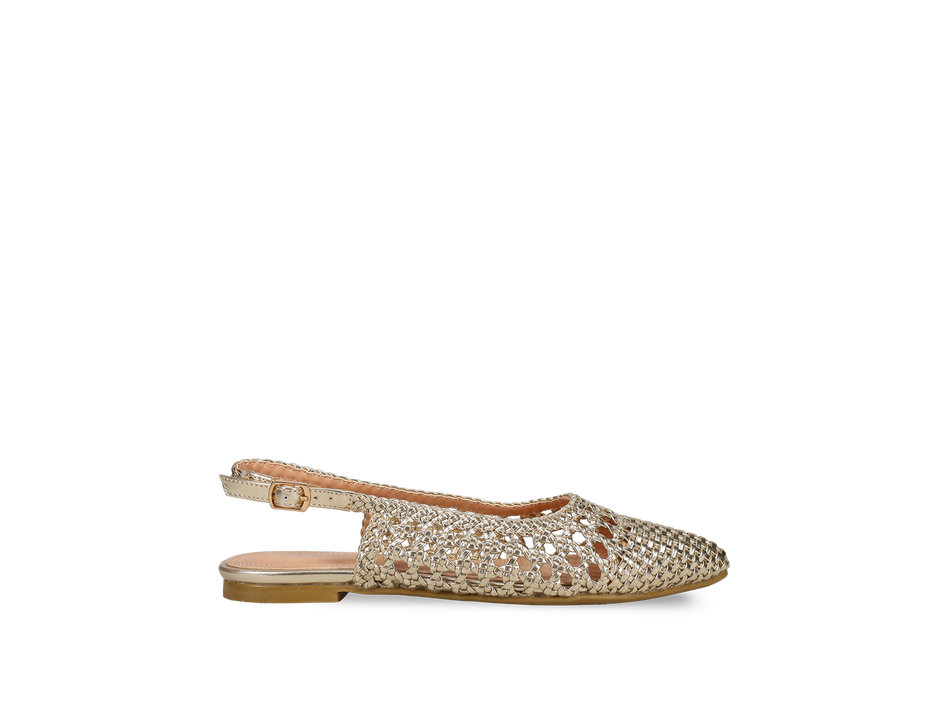 Gold woven ballet flat