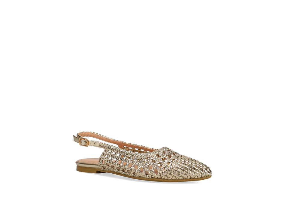 Gold woven ballet flat