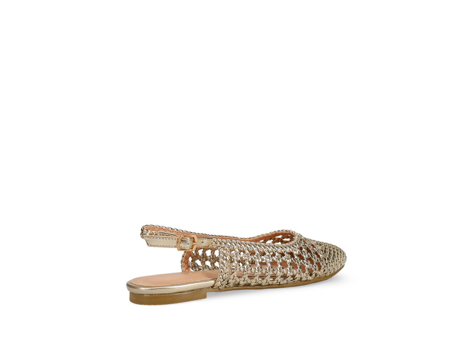 Gold woven ballet flat