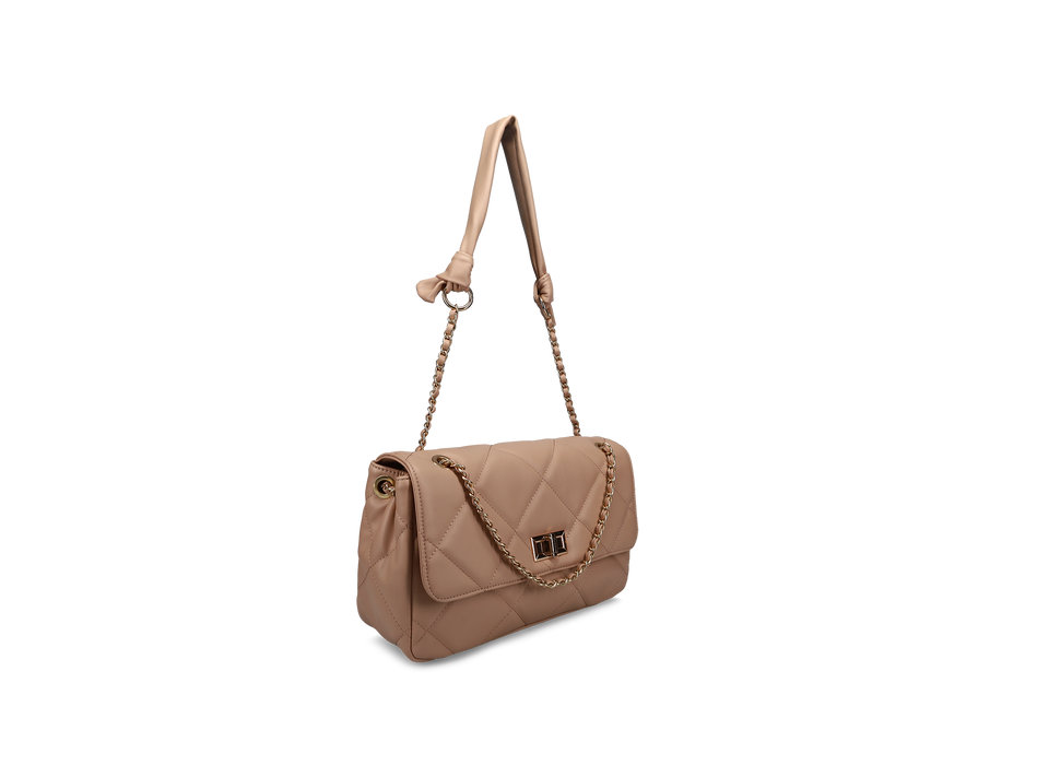 Camel quilted shoulder bag