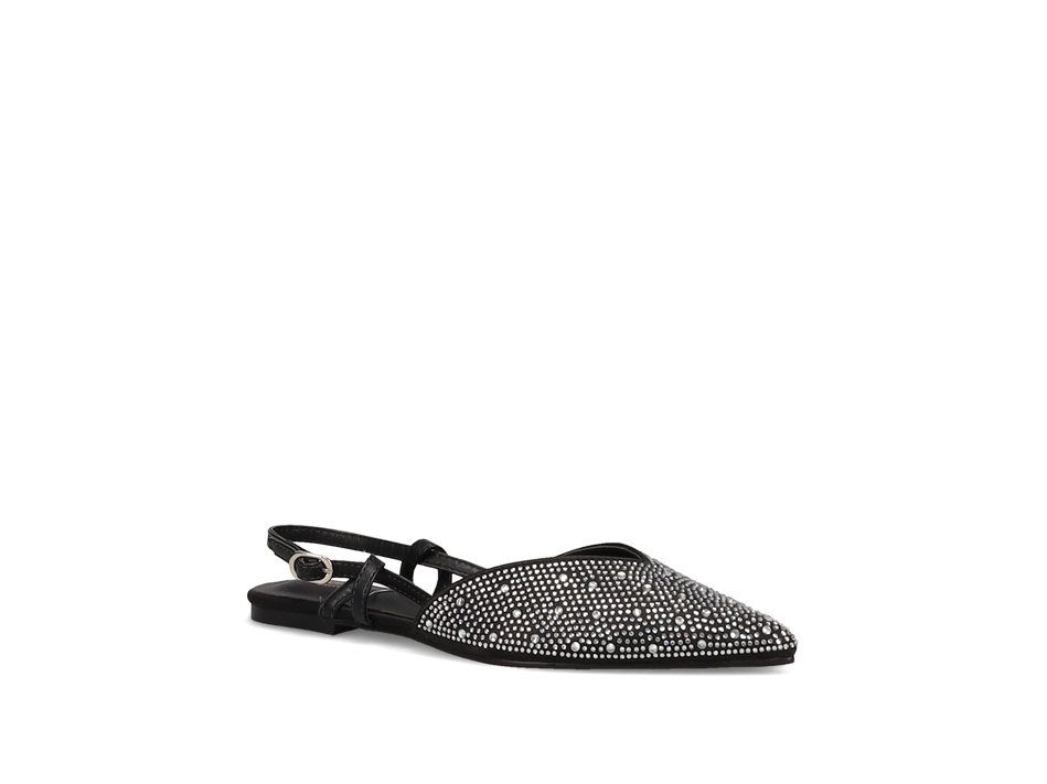 Black satin ballet flat