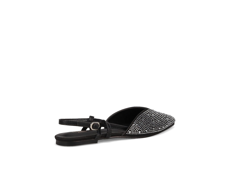 Black satin ballet flat