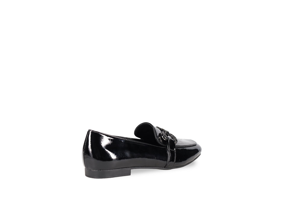 Black patent loafer