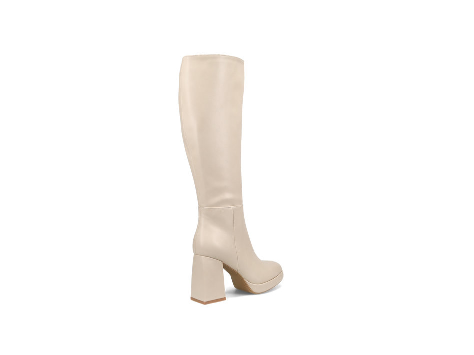 Ecru knee-high boot