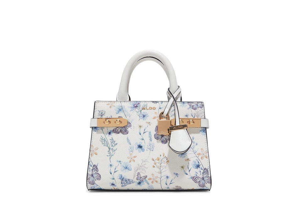 White floral handbag LISBON