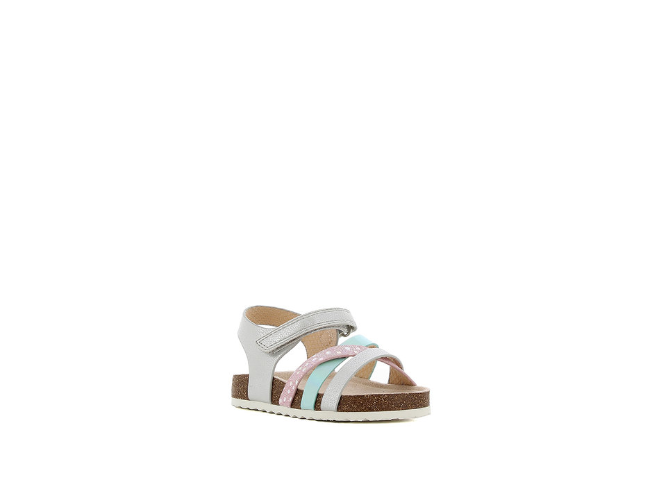 Kids silver foodbed sandal