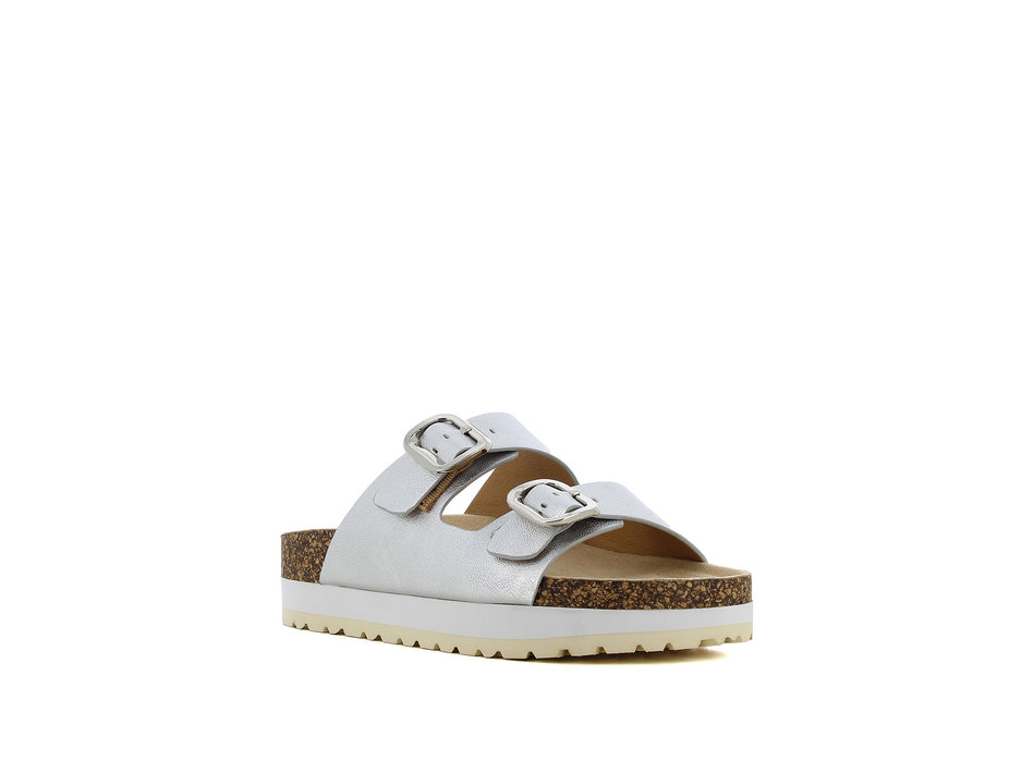 Silver footbed sandal