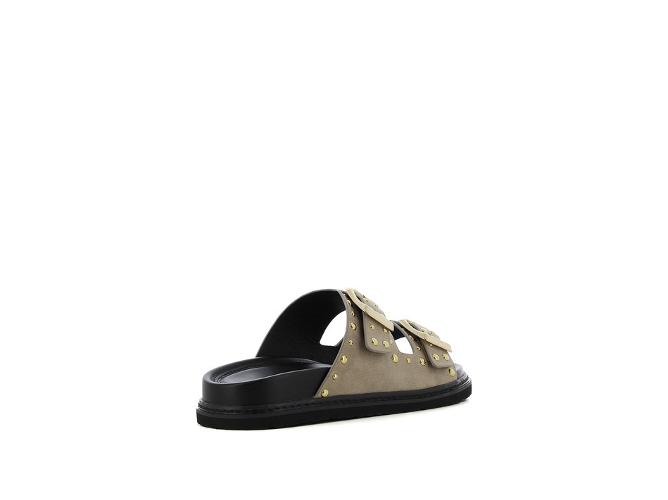 Taupe footbed sandal