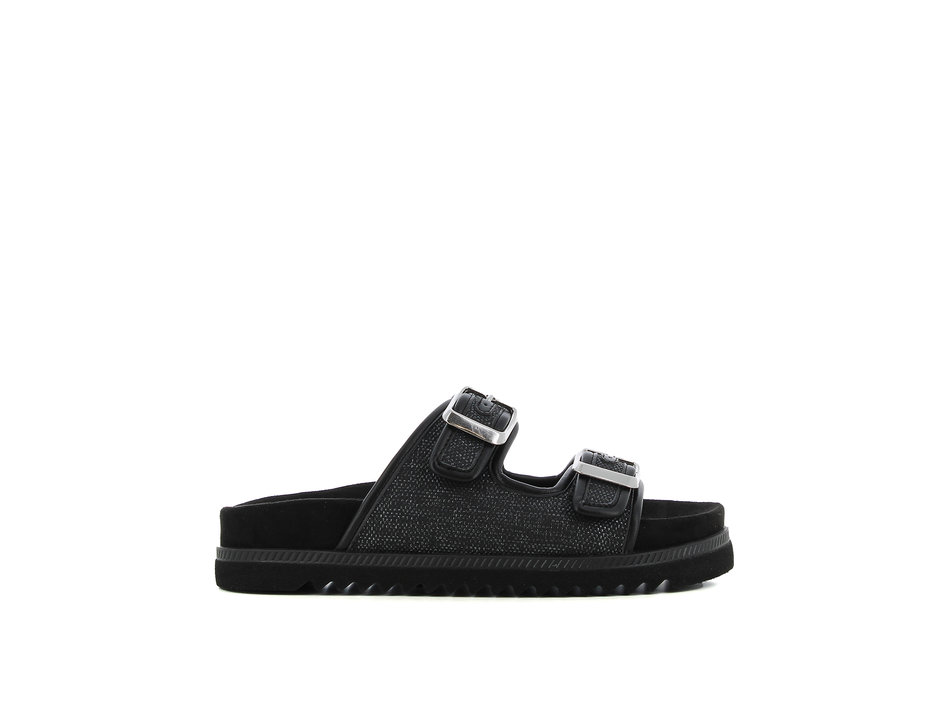 Black footbed sandal