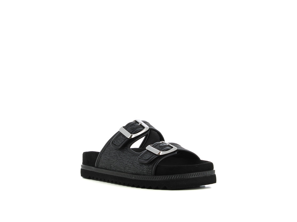 Black footbed sandal