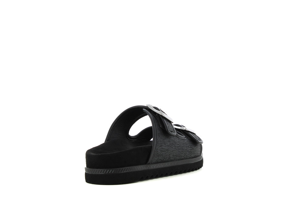 Black footbed sandal