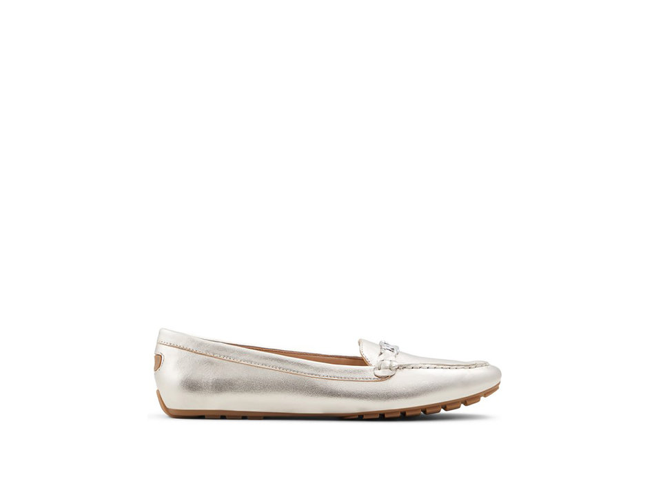 Silver leather loafer MARETTINI