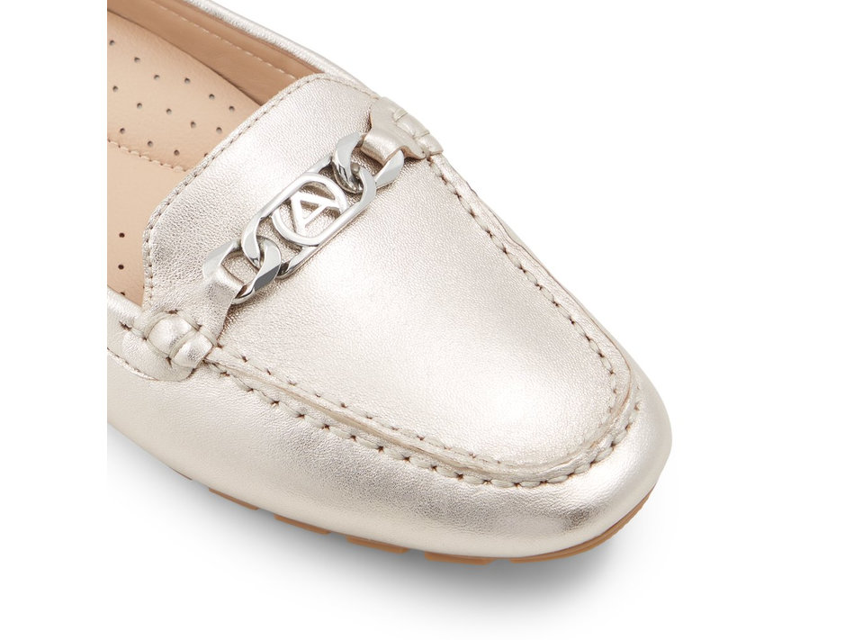 Silver leather loafer MARETTINI