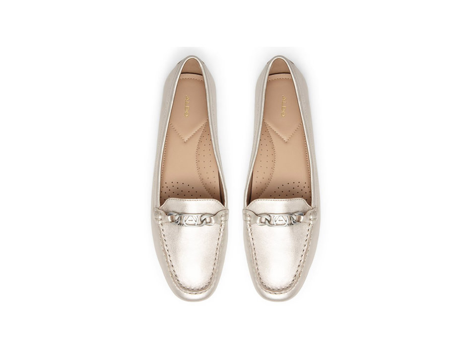 Silver leather loafer MARETTINI