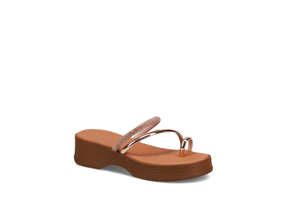 Rose gold wedge sandal