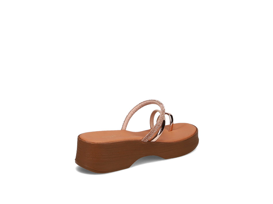 Rose gold wedge sandal