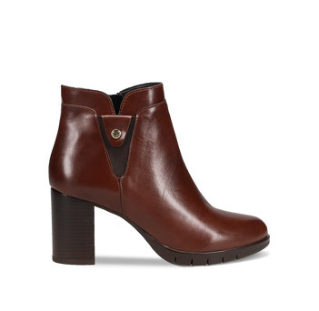 Brown leather bootie