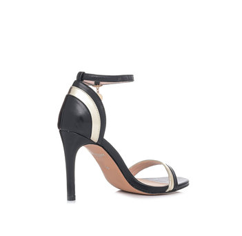 Black metallic sandal with band