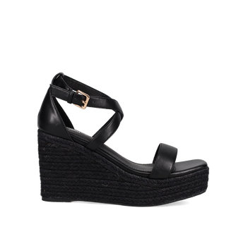 Black wedge sandal