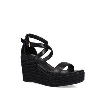 Black wedge sandal