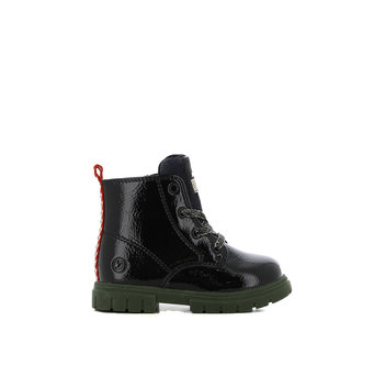 Kid''s black patent army boot